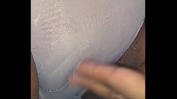 Wet pussy over creamy panties